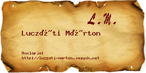 Luczáti Márton névjegykártya